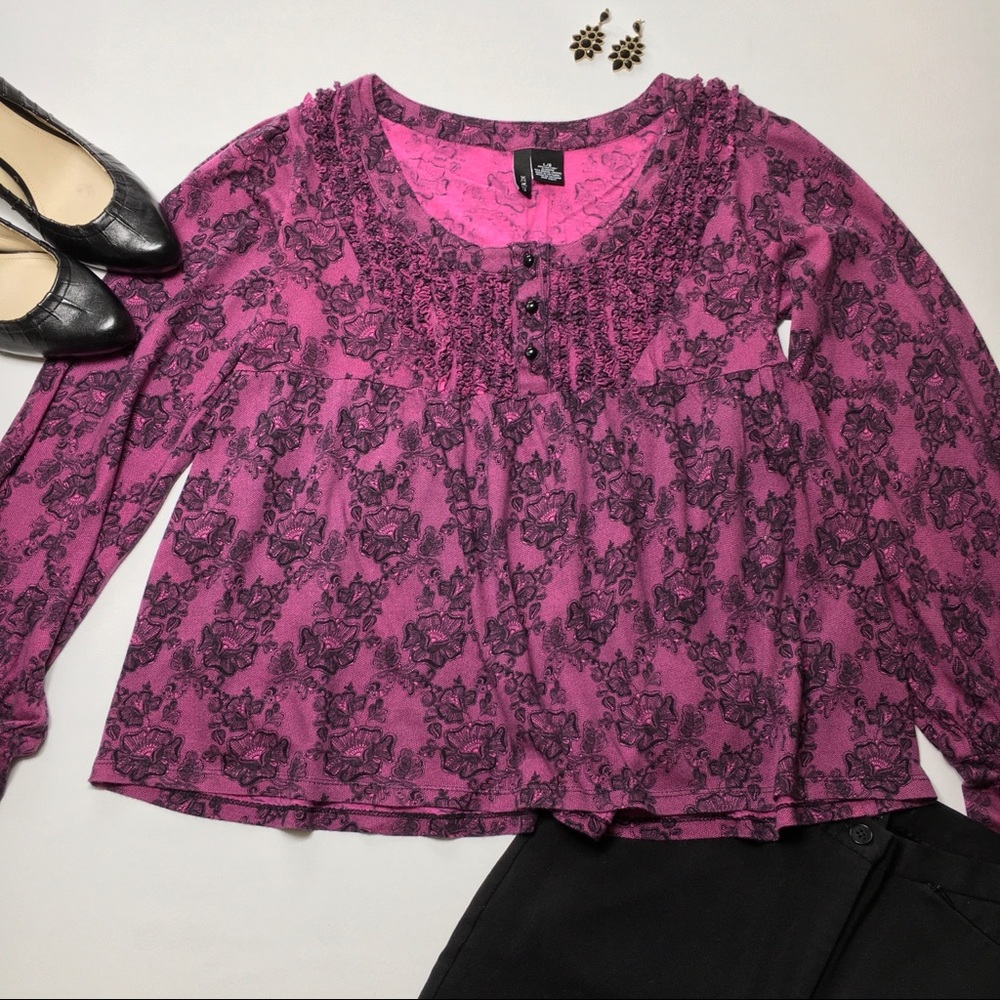 Mix It Babydoll Top, Floral Lace Pattern, Ruffles